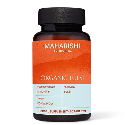 Maharishi Ayurveda Organic Tulsi Supplement - Supports Respiratory Health, Antioxidant - 60 Tablets