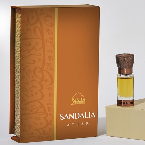 Dukhni Sandalia Attar Perfume Oil - Warm Sandalwood Aroma, Alcohol-Free & Vegan - 6ml