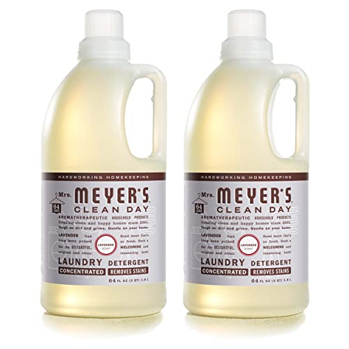 Mrs. Meyer's Liquid Laundry Detergent - Plant-Derived, Biodegradable, Lavender - 64 oz, Pack of 2