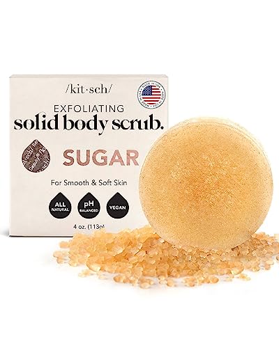 Kitsch Exfoliating Sugar Body Scrub Bar - Hydrating, Natural Ingredients, Vegan - 4 oz