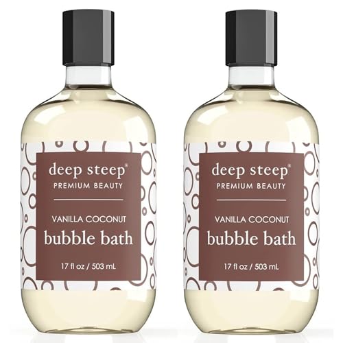 Deep Steep Bubble Bath - Nourishing Vanilla Coconut Aroma, Vegan & Cruelty-Free - 2 Pack, 17oz