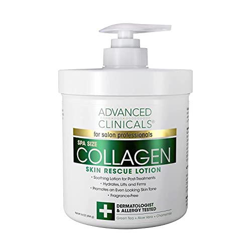 Advanced Clinicals Body Lotion - Moisturizing Collagen Cream for Dry Skin, 16oz