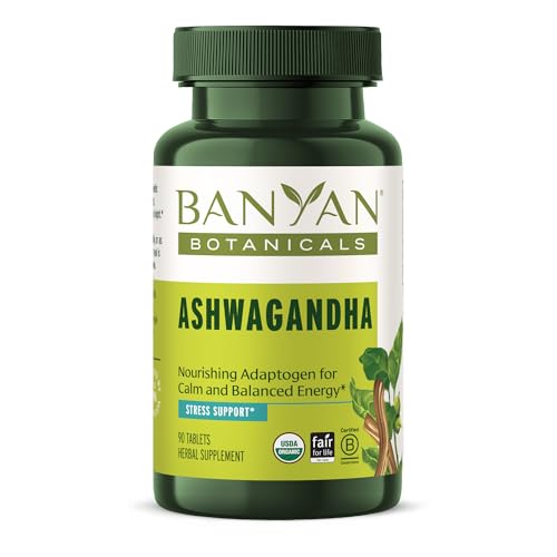 Banyan Botanicals Ashwagandha Tablets - Natural Energy & Stress Support, Organic, Non-GMO - 90 Count