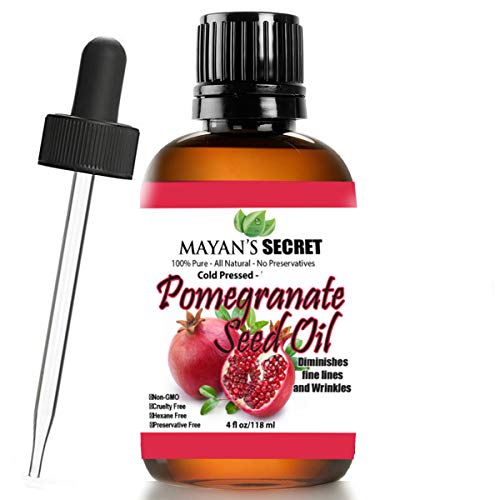 Mayan's Secret Pomegranate Seed Oil - Pure Skin Repair, Hair Therapy, 4oz Glass Bottle