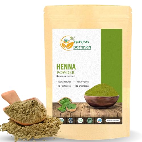 Herbs Botanica Lawsonia Inermis Henna - 100% Natural Hair Color, USDA Organic - 5.3 oz