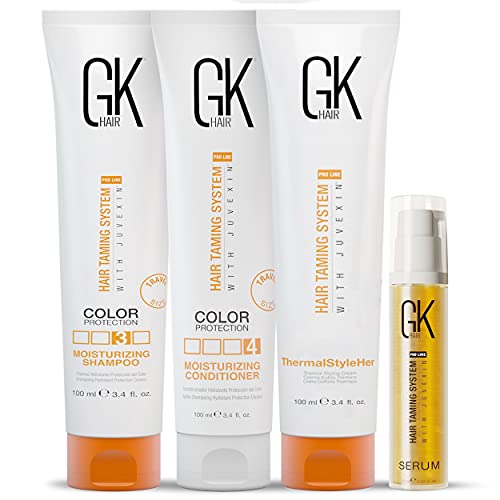 GK HAIR Moisturizing Shampoo & Conditioner Set - Locks in Hydration, Color Protection - 100ml