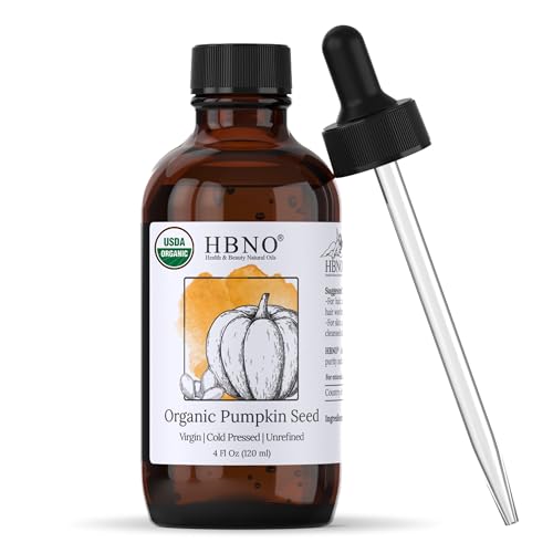 HBNO Organic Pumpkin Seed Oil - Nourishing Body & Hair Moisturizer, Cold-Pressed - 4 oz