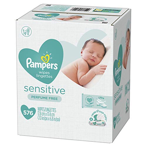 Pampers Sensitive Baby Wipes - Hypoallergenic, pH Balanced, Dermatologist Tested - 576 Wipes