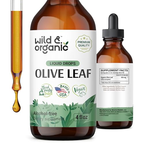 Wild & Organic Olive Leaf Extract - Immune Support, Vegan & Alcohol-Free - 4 fl oz