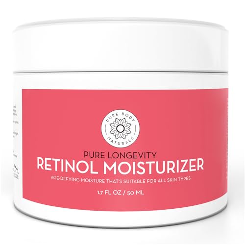 Pure Body Naturals Retinol Moisturizer - Age-Defying Cream with Hyaluronic Acid, 1.7oz