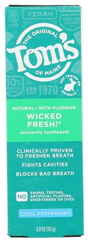 Toms of Maine Toothpaste - Fights Cavities, Whitens Teeth, Recyclable Tube - Cool Peppermint, 4 oz