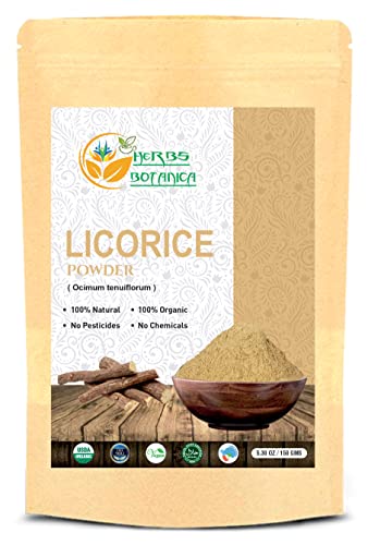 Herbs Botanica Licorice Root Organic Powder - Natural Digestive Aid, Skin Wellness - 5.5oz