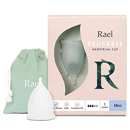 Rael Menstrual Cup - 12-Hour Leak Protection, Medical-Grade Silicone, BPA-Free - Mini Size