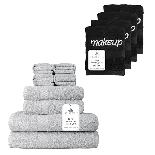 100% Cotton Towel Set - Ultra Absorbent, Soft, Quick Dry, OEKO-TEX Certified - Pack of 12