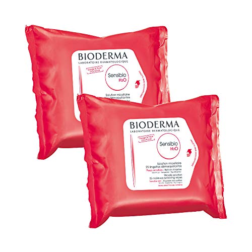 Bioderma Sensibio H2O Cleansing Wipes - Gentle Makeup Remover, Skin Soothing, 50 Count