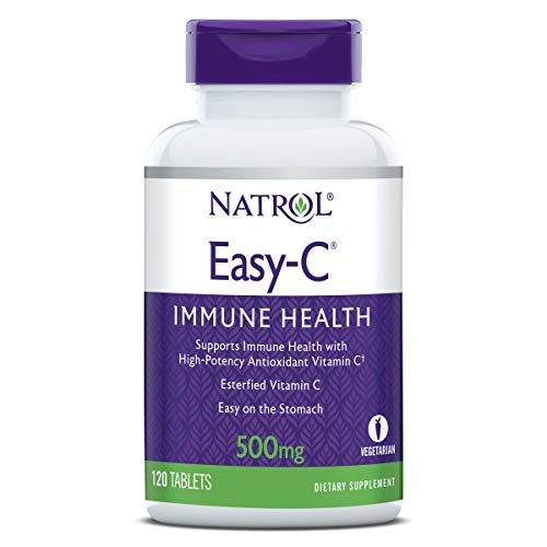 Natrol Easy-C Vitamin C Supplement - Supports Immune Health, Gentle on Stomach - 500mg, 120 Tablets