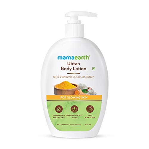 Mamaearth Ubtan Body Lotion - Deep Moisturization with Turmeric & Kokum Butter - 13.53 Fl Oz