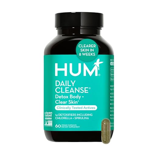 HUM Daily Cleanse Dietary Supplement - Clear Skin Support, Detoxifying Herbs & Vitamins - 60 Caps