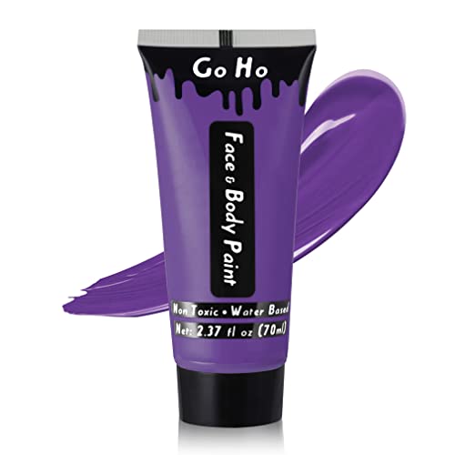 Go Ho Purple Body Paint - Full Coverage, Smooth & Non-Toxic, 2.37oz for Costumes & Festivals