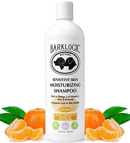 BarkLogic Dog Shampoo - Soothes Itchy Skin with Omega 3 & Vitamin E, Tangerine Scent - 16oz