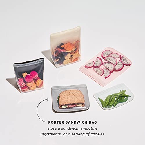 W&P Porter Silicone Storage Bag - 100% Food-Grade, Easy Clean, Microwave & Dishwasher Safe - 34oz