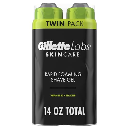 GilletteLabs Shaving Gel - Rapid Foaming, Skin Soothing with Sea Kelp - 7oz (Pack of 2)