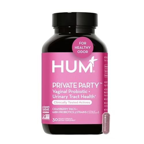 HUM Private Party Probiotic - Supports Vaginal pH Balance & Urinary Health - Vegan, 30 Capsules