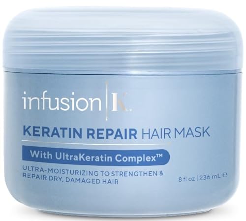 Infusion K Hair Mask - Moisturizes & Restores Strength, Color Safe, USA Made - 8 oz