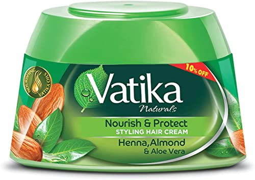 Vatika Naturals Hair Cream - Nourishes & Protects with Henna, Almond & Aloe Vera - 140ml