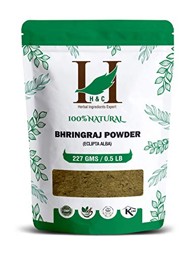 H&C Bhringraj Powder - Promotes Hair Growth, Nourishes Hair, No Chemicals - 227g