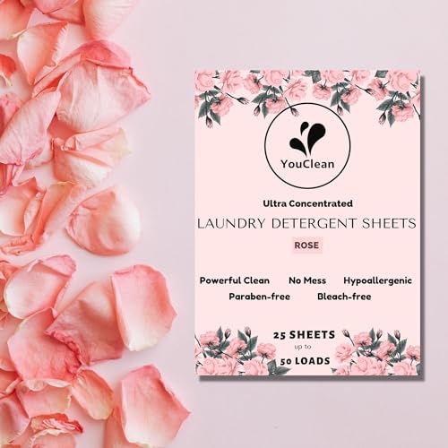 YouClean Laundry Detergent Sheets - Powerful, Hypoallergenic, Biodegradable - 25 Sheets