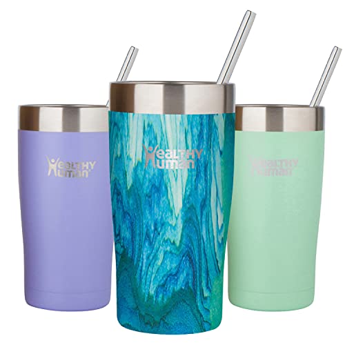 Healthy Human Stainless Steel Tumbler - Keeps Drinks Hot/Cold 2X Longer, 20oz, Bora Bora