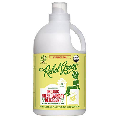 Rebel Green Concentrated Laundry Detergent - Hypoallergenic, Fresh Peppermint & Lemon - 64oz