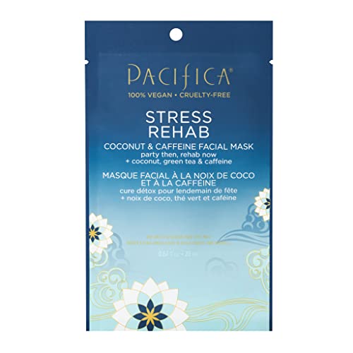 Pacifica Beauty Coconut & Caffeine Facial Mask - Hydrates & Reduces Puffiness - 1 Sheet