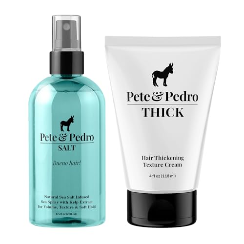 Pete & Pedro Hair Care Bundle - Volume & Texture Boost, Natural Ingredients - Sea Salt & Thick 12oz