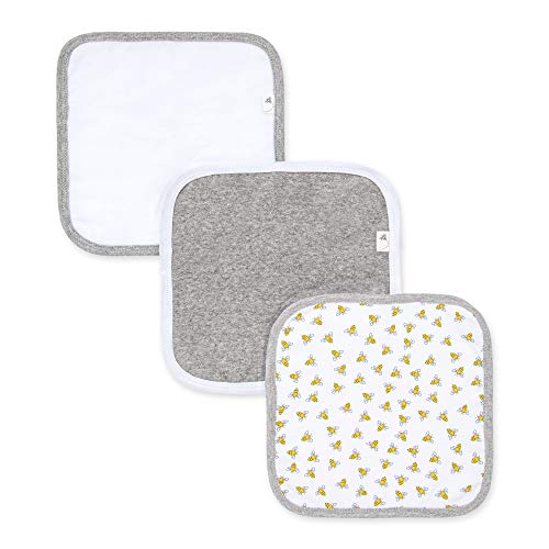 Burt's Bees Baby Washcloths - Ultra-Soft Organic Cotton, Highly Absorbent - 3 Pack, 9x9 inches