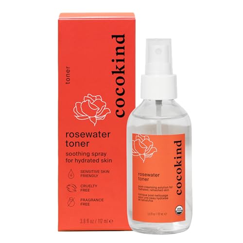 Cocokind Rosewater Facial Toner - Hydrates, Balances pH, Soothes Sensitive Skin - 4 Fl Oz