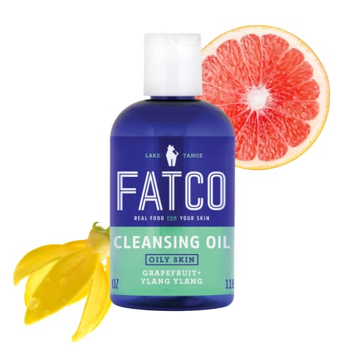 FATCO Facial Cleansing Oil - Balances Oily Skin, Organic Ingredients, Grapefruit & Ylang Ylang - 2oz