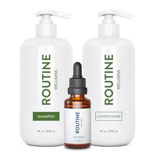 Routine Wellness Shampoo & Conditioner Set - Strengthens Thinning Hair, Vegan - Lilac & Gardenia