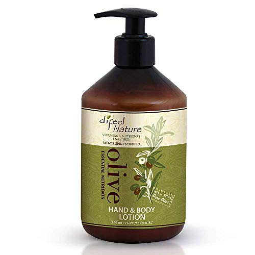 Difeel Olive Oil Body Lotion - Hydrating, Antioxidant-Rich Formula for Smooth, Supple Skin - 16.9oz