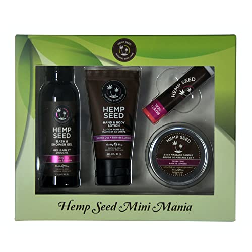 Hemp Seed Mini Mania Bath & Body Set - Nourishing Moisture, Vegan & Cruelty-Free - Travel Size