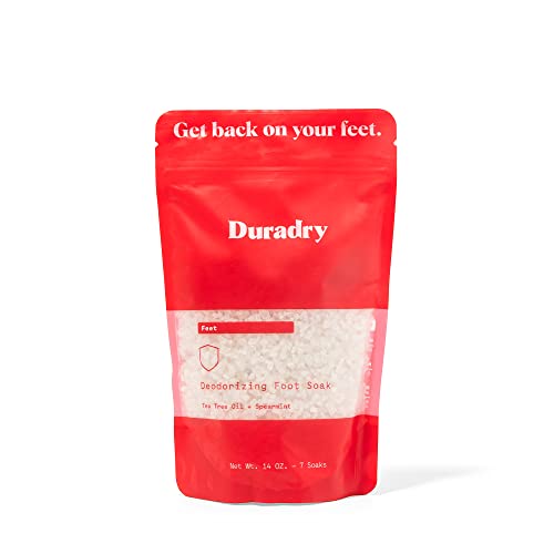 Duradry Foot Soak - Deep Cleansing & Deodorizing with Dead Sea Salt, Tea Tree & Spearmint - 14 Oz