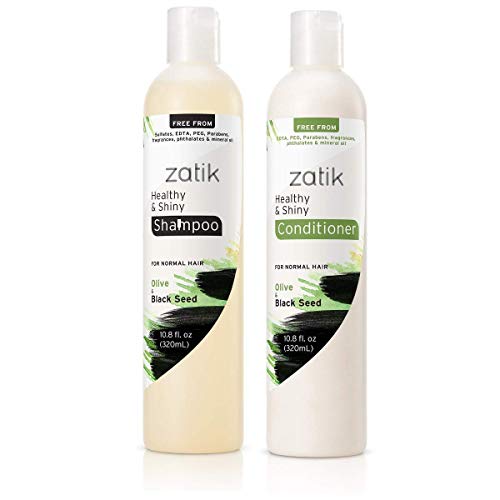 Zatik Naturals Shampoo & Conditioner Set - Volumizing, Olive & Black Seed, 10.80 fl oz Each