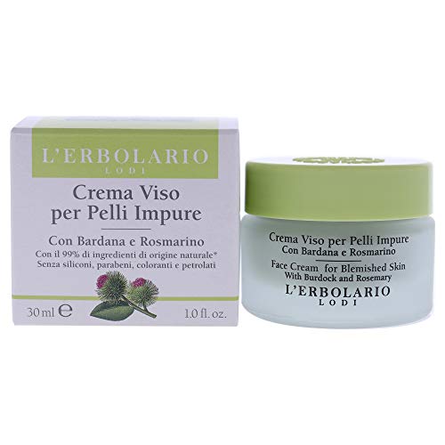 L'Erbolario Face Cream for Oily Skin - Matte Finish, Retains Moisture, Paraben Free - 1 Oz