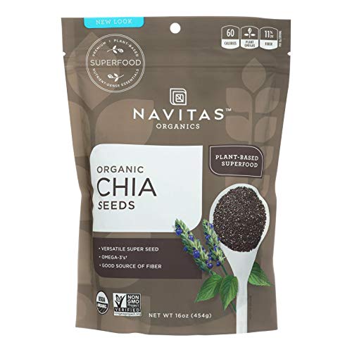 Navitas Organics Chia Seeds - USDA Organic, Non-GMO, Gluten-Free, 16oz, Pack of 6