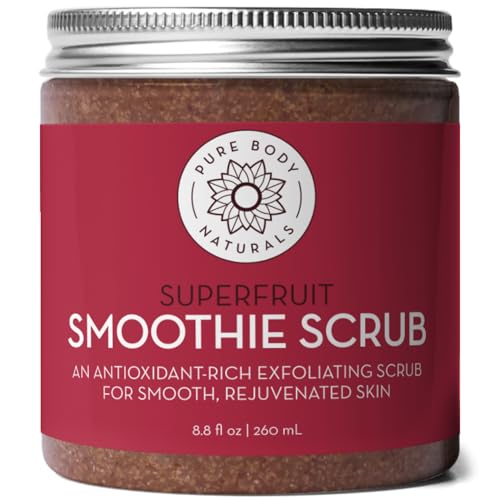 Pure Body Naturals Body Scrub - Antioxidant-Rich, Reduces Wrinkles & Acne - 8.8oz