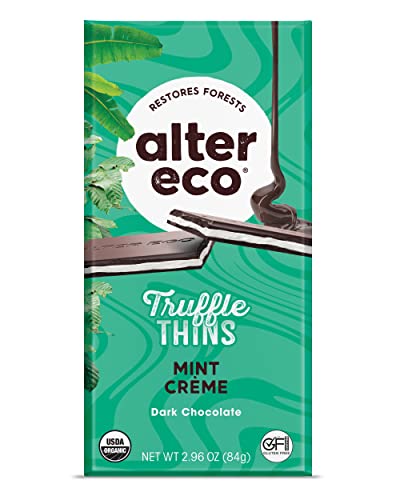 Alter Eco Mint Creme Truffle Thins - Organic, Gluten-Free, Fair Trade - 1-Pack Gourmet Chocolate