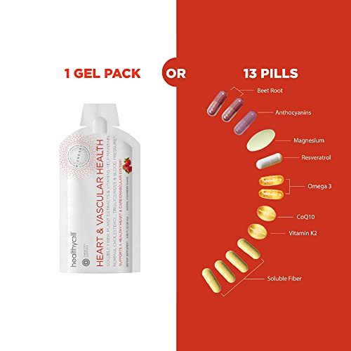 Healthycell Heart & Vascular Supplement - Supports Blood Pressure & Cholesterol - 30 Gel Packs