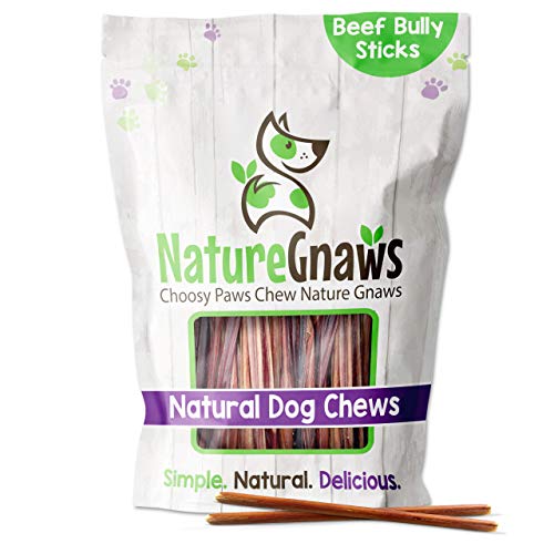 Nature Gnaws Super Skinny Dog Treats - Long-Lasting Beef Chews for Small Dogs, 40 Count