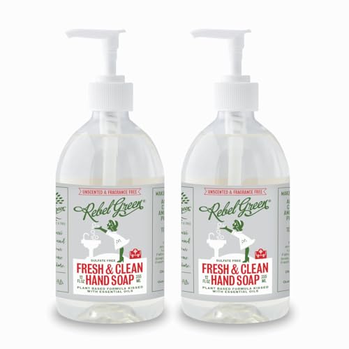 Rebel Green Hand Soap - Nourishing Natural Formula, Gentle for All Skin Types - 12 Fl Oz (Pack of 2)